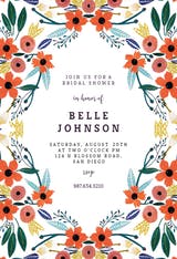 Orange Floral - Bridal Shower Invitation